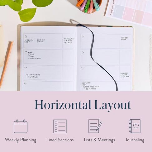 Erin Condren 2025 Softbound Life Planner (Jan - Dec 2025), A5 12-Month Weekly & Monthly Planner Journal, Horizontal Layout, Soft Cover, Layflat Binding, Bold Blooms Cover & Interior Design in Kuwait