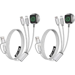 Upgraded 3 in 2 Multi Charging Cable for iWatch Charger iPhone Watch Charger Multi USB C Charger Cable Fast Charging Compatible with iWatch Ultra/SE/10/9/8/7/6/5/4/3/2/1,16/15/14/13/Galaxy S23-4FT in Kuwait
