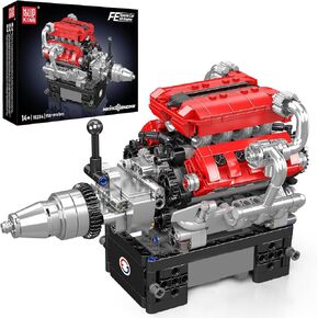 Mould King 10201 W16 Engine Model kit That Runs - Build Your Own STEM V8 Model Engine for Adults, 16-Cylinder Car Engine, Shiftable Gear Operation, Mechanic Engineering Construction Set (2024 PCS) in Kuwait