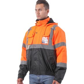 سترة أمان عالية الوضوح، سترة عاكسة مقاومة للماء بقاعدة سوداء، سترة عمل البناء للرجال والنساء in Kuwait