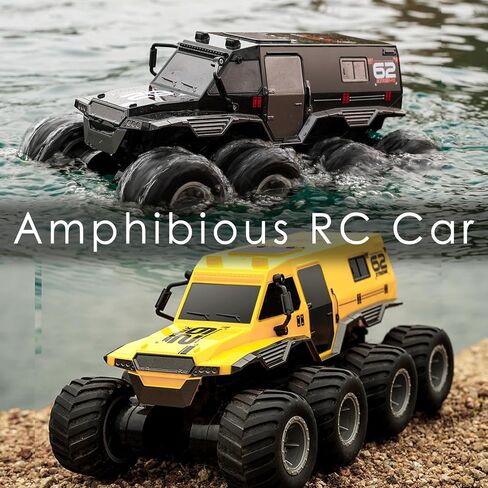 C8816 1:12 Scale Monster Truck RC Car ، سيارة التحكم عن بعد البرمائية 4WD All-Terrain ، 2.4G بطارية مزدوجة 2 أوضاع السرعة ، مقاومة للماء للبحيرة ، العشب ، الرمال والسباق | هدايا للأعمار 6-12 ، البالغين in Kuwait