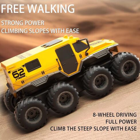 C8816 1:12 Scale Monster Truck RC Car ، سيارة التحكم عن بعد البرمائية 4WD All-Terrain ، 2.4G بطارية مزدوجة 2 أوضاع السرعة ، مقاومة للماء للبحيرة ، العشب ، الرمال والسباق | هدايا للأعمار 6-12 ، البالغين in Kuwait
