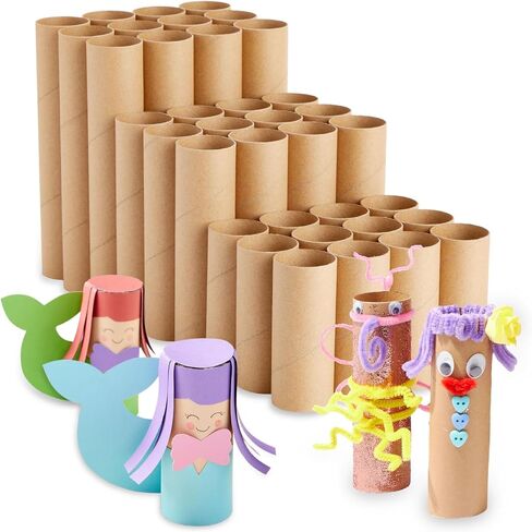 Bright Creations 36 Brown Empty Paper Towel Rolls, Cardboard Tubes for Crafts, DIY Classroom Projects (1.6 x 5.9 in) in Saudi Arabia