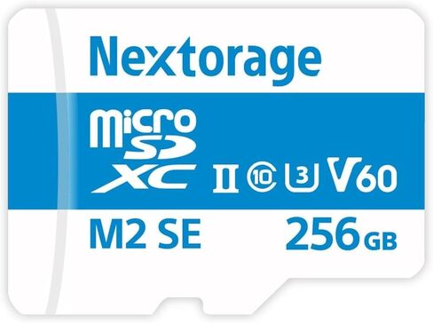 Nextorage Japanese Manufacturer UHS-II Micro SD Card 256GB microSDXC U3 V60 Max. Read Speed 280MB/s Max. Write Speed 190MB/s NX-M2SE256G microSD Card in Kuwait