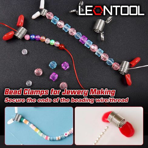 8 PCS Bead Stoppers 10 مم حبة حبة للمجوهرات صنع سلك الخرز نهاية خط الخرز نهاية الخرز من السقوط ، الفولاذ الينابيع ، الأدوات الديكور للأساور DIY مع حالة in Kuwait