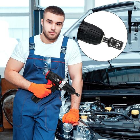 Impact Adapter Square Socket Bit Adapter Hex Impact Socket for Drills, Extension Socket Driver Bits Impact Socket Adapter for Automotive DIY (Black, 1/2 Inch Square Tip) in Saudi Arabia