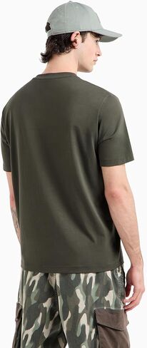 Armani Exchange Men's Ribbon Ax Logo with Camo Outline Regular Fit Heavy Jersey Tee in Kuwait