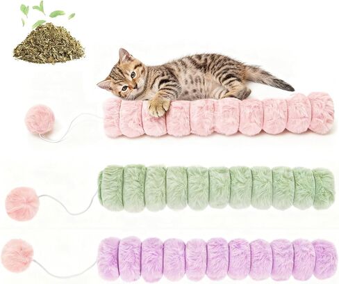 Cat Toy Pidows 3 Pack ، ألعاب Catnip Soft للقطط ، للقطط الداخلية ، ألعاب هريرة تفاعلية مع جرس 14.6 بوصة/37 سم in Kuwait