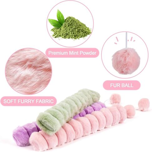Cat Toy Pidows 3 Pack ، ألعاب Catnip Soft للقطط ، للقطط الداخلية ، ألعاب هريرة تفاعلية مع جرس 14.6 بوصة/37 سم in Kuwait