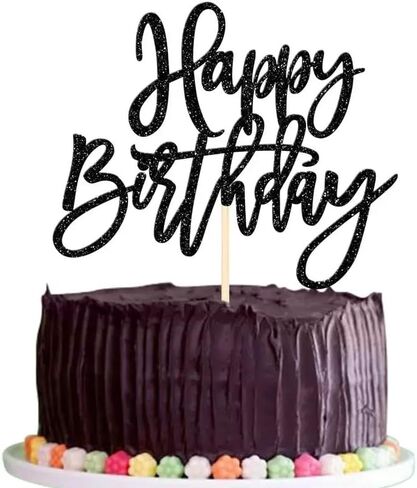 Glitter Black Gold Happy 19th Birthday Cake Toppers ، Decorations Birthday Cake Topper for Boys Girls 19 years alen eno in Kuwait