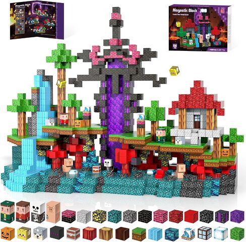 100PCS Magnetic Blocks - Magnet Tiles Toys for Kids, Magnetic Building Blocks Cubes, Stacking Magnets Toys for Kids, Birthday Gifts for Boys and Girls Age 3+ Years Old in Kuwait