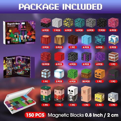 100PCS Magnetic Blocks - Magnet Tiles Toys for Kids, Magnetic Building Blocks Cubes, Stacking Magnets Toys for Kids, Birthday Gifts for Boys and Girls Age 3+ Years Old in Kuwait