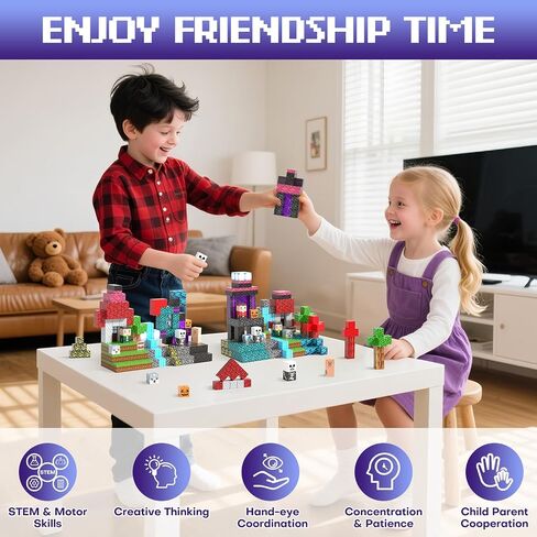 100PCS Magnetic Blocks - Magnet Tiles Toys for Kids, Magnetic Building Blocks Cubes, Stacking Magnets Toys for Kids, Birthday Gifts for Boys and Girls Age 3+ Years Old in Kuwait