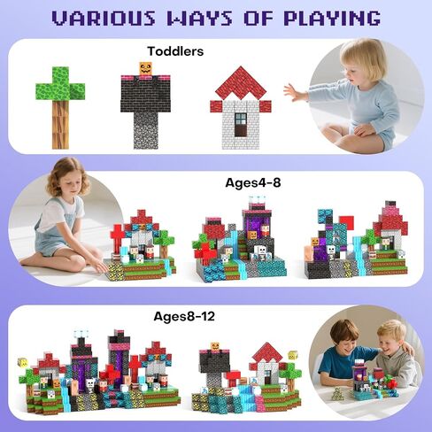 100PCS Magnetic Blocks - Magnet Tiles Toys for Kids, Magnetic Building Blocks Cubes, Stacking Magnets Toys for Kids, Birthday Gifts for Boys and Girls Age 3+ Years Old in Kuwait