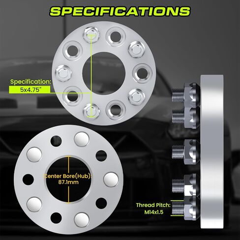 Customadeonly 4pc 1" 5x4.75 Wheel Spacers for Camaro (M14x1.5 Studs) Spacer for Range Rover Discovery 5x120.7 25mm Thick Lug Centric 87.1mm Hub Bore in Saudi Arabia