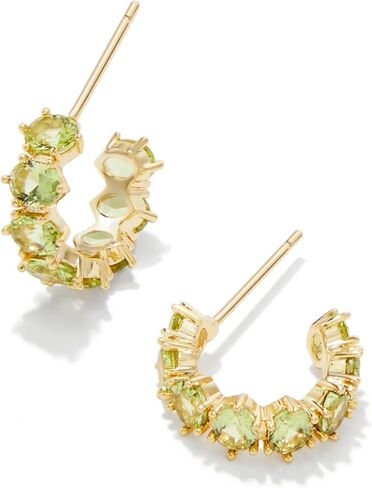 Kendra Scott Cailin 14k Gold-Plated Brass Crystal Huggie Earrings in Purple Crystal, Fashion Jewelry For Women in Saudi Arabia