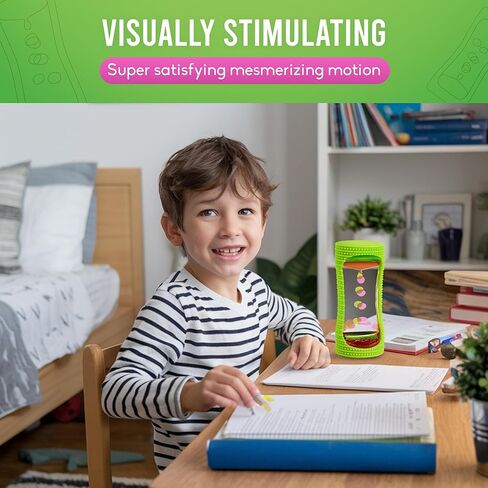 BUNMO Liquid Motion Bubbler Sensory Toy - Calming Fidget Toy for Kids & Adults, Textured Silicone Bubble Timer with Mesmerizing Liquid Flow Sensory Bottles - Large 4 Pack in Kuwait