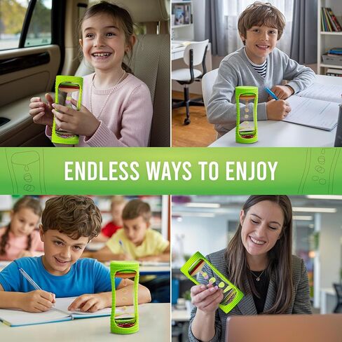 BUNMO Liquid Motion Bubbler Sensory Toy - Calming Fidget Toy for Kids & Adults, Textured Silicone Bubble Timer with Mesmerizing Liquid Flow Sensory Bottles - Large 4 Pack in Kuwait