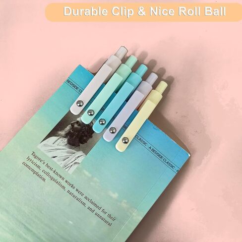 5pcs Gel Pens, Retractable Quick Dry Black Ink Pens Fine Point 0.5mm Premium Smooth Writing Pens for School Office Supplies (Macaron Color) in Saudi Arabia