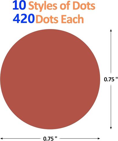 1400 PCS Boho Rainbow Colored Dot Stickers ، 3/4 ملصقات ترميز قابلة للإزالة ألوان مستديرة ، 10 ملصق لابل من بوهو للمكتب ، الفصل الدراسي in Kuwait
