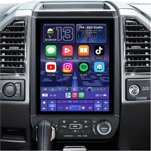4GB+64GB Car Radio Accessories Stereo for Ford F150 2015-2021: 12.1inch Replacement Head Unit - Android 5G WiFi Wireless CarPlay Android Auto - with GPS Navigation Upgrade(RDS High-Fidelity Sound) in Saudi Arabia