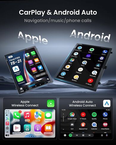 4GB+64GB Car Radio Accessories Stereo for Ford F150 2015-2021: 12.1inch Replacement Head Unit - Android 5G WiFi Wireless CarPlay Android Auto - with GPS Navigation Upgrade(RDS High-Fidelity Sound) in Saudi Arabia