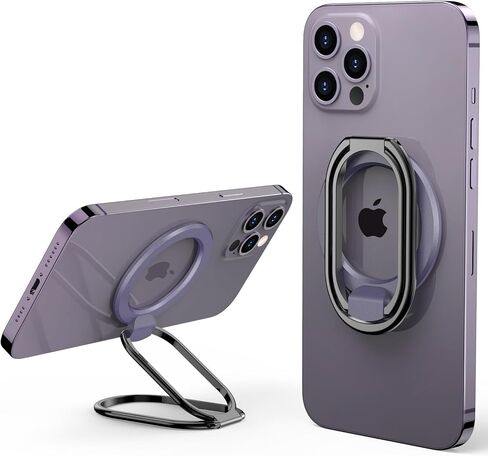 SUPERONE for MagSafe Phone Grip, Magnetic Phone Ring Holder, Magnetic Phone Grip with MagSafe Strap, Adjustable Finger Ring Grip Kickstand for iPhone 16 15 14 13 12 Series Mag Safe Accessories in Kuwait