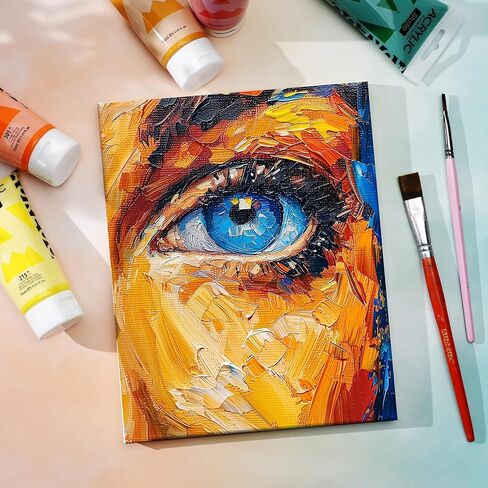 AUREUO Iridescent Acrylic Paint, 8 Colors x 0.71 Fl Oz / 21ml Pearlescent Acrylic Paint Set, Glitter Paint for Canvas, Rocks, Wood, Fabric, Ceramic - Art Paints for Painting in Kuwait