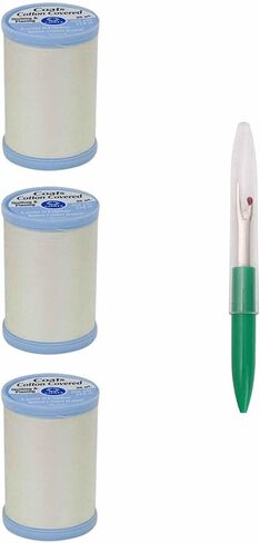 Coats & Clark Sewing Thread Quilting & Piecing Cotton Covered Thread 250 Yards (3-Pack) Nugrey S925-0450-3P with Seam Ripper in Kuwait