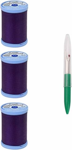 Coats & Clark Sewing Thread Quilting & Piecing Cotton Covered Thread 250 Yards (3-Pack) Nugrey S925-0450-3P with Seam Ripper in Kuwait