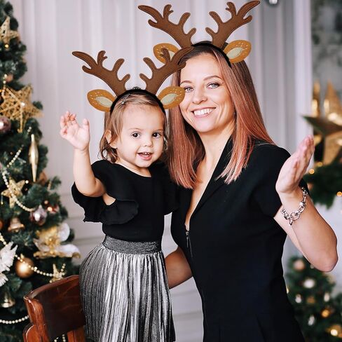 IGMaryBox Deer Antlers Headband Reindeer Antlers Headband Cosplay Fawn Horn Headpiece Animal Ears Headband Christmas Halloween Holiday Accessories Deer Costume in Kuwait