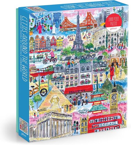 Galison Michael Storrings Brooklyn Bridge Jigsaw Puzzle, 1000 Pieces, 20" x 27'' – Illustrated Art with Scene from New York Famous Landmark – Challenging and Family-Friendly – Fun Indoor Activity in Kuwait