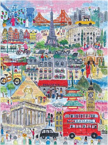 Galison Michael Storrings Brooklyn Bridge Jigsaw Puzzle, 1000 Pieces, 20" x 27'' – Illustrated Art with Scene from New York Famous Landmark – Challenging and Family-Friendly – Fun Indoor Activity in Kuwait
