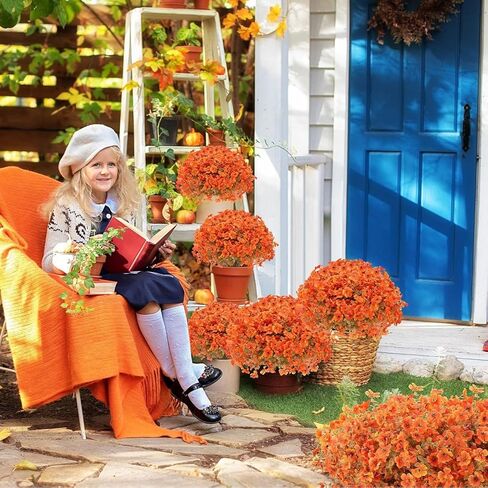 زهور الخريف الاصطناعية، 15 قطعة من الزهور المزيفة المقاومة للأشعة فوق البنفسجية، زهور الخريف الاصطناعية للديكور، ديكورات الخريف للمنزل والمطبخ والحديقة وحفلات الزفاف والمقبرة in Kuwait