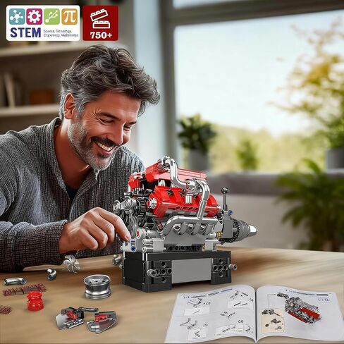 Mould King 10201 W16 Engine Model kit That Runs - Build Your Own STEM V8 Model Engine for Adults, 16-Cylinder Car Engine, Shiftable Gear Operation, Mechanic Engineering Construction Set (2024 PCS) in Kuwait