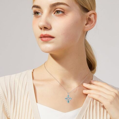 قلادة للتوعية بسرطان الثدي 925 فضة قفازات ملاكمة قلادة متقاطعة مجوهرات الناجين من السرطان هدايا للنساء in Kuwait