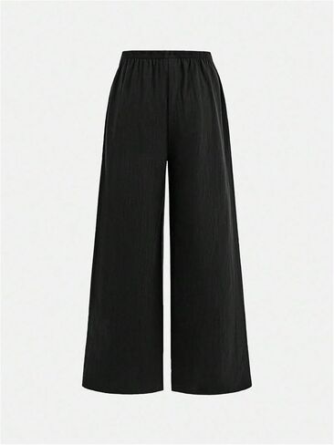SHENHE Girl's Wide Leg Baggy Pants Drawstring Summer Boho Beach Palazzo Pants with Pockets in Saudi Arabia