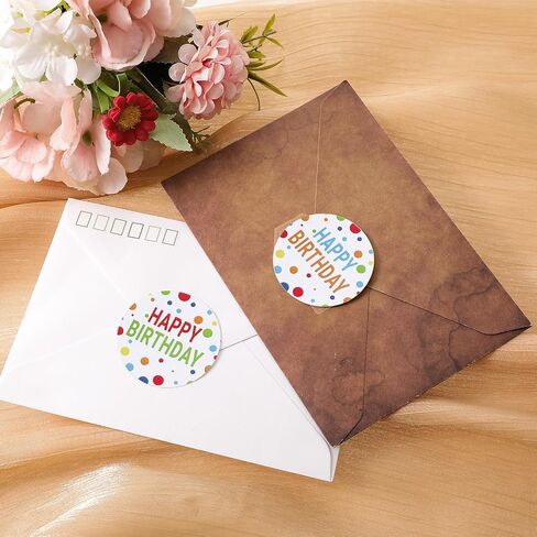 120pcs Happy Birthday Stickers, 2'' Birthday Envelope Seals Round Gold Foil Birthday Stickers Personalized Label Sticker for Gift Bags Wrapping Party Favor in Kuwait
