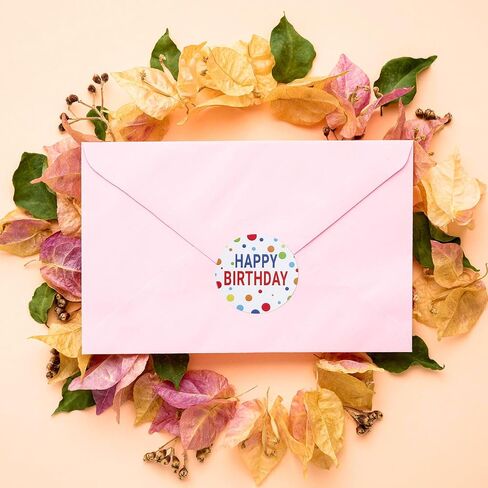 120pcs Happy Birthday Stickers, 2'' Birthday Envelope Seals Round Gold Foil Birthday Stickers Personalized Label Sticker for Gift Bags Wrapping Party Favor in Kuwait