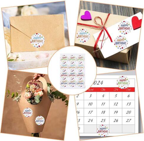 120pcs Happy Birthday Stickers, 2'' Birthday Envelope Seals Round Gold Foil Birthday Stickers Personalized Label Sticker for Gift Bags Wrapping Party Favor in Kuwait
