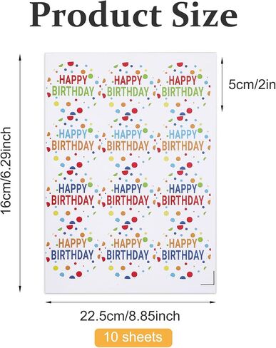 120pcs Happy Birthday Stickers, 2'' Birthday Envelope Seals Round Gold Foil Birthday Stickers Personalized Label Sticker for Gift Bags Wrapping Party Favor in Kuwait