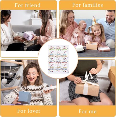 120pcs Happy Birthday Stickers, 2'' Birthday Envelope Seals Round Gold Foil Birthday Stickers Personalized Label Sticker for Gift Bags Wrapping Party Favor in Kuwait