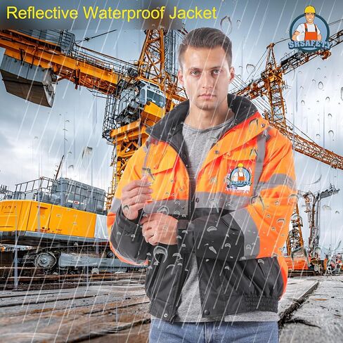 سترة أمان عالية الوضوح، سترة عاكسة مقاومة للماء بقاعدة سوداء، سترة عمل البناء للرجال والنساء in Kuwait