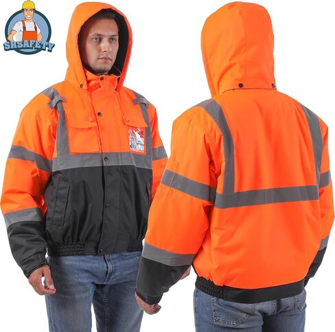 سترة أمان عالية الوضوح، سترة عاكسة مقاومة للماء بقاعدة سوداء، سترة عمل البناء للرجال والنساء in Kuwait