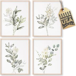 Vintage Botanical Flowers Art Prints (Set of 6) - Unframed - 8x10s | Charming and Classic Floral Décor for Your Home | Living Room Wall Décor | Vintage Wall Art | Vintage Wall Décor | Office Décor in Kuwait