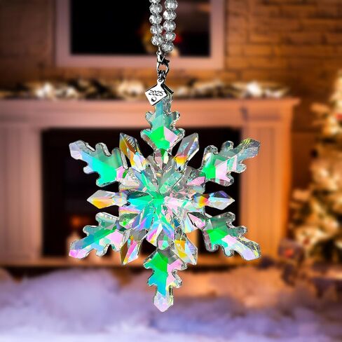 2024 Annual Edition Snowflake Crystal Christmas Ornaments,Christmas Tree Ornaments Crystal Sun Catcher Home Hanging Decor(2024Colorful) (2024Colorful) in Saudi Arabia