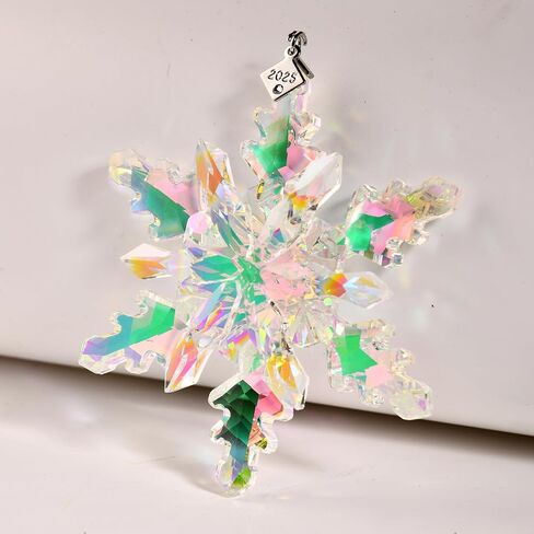 2024 Annual Edition Snowflake Crystal Christmas Ornaments,Christmas Tree Ornaments Crystal Sun Catcher Home Hanging Decor(2024Colorful) (2024Colorful) in Saudi Arabia