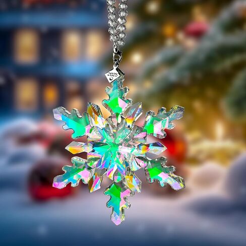 2024 Annual Edition Snowflake Crystal Christmas Ornaments,Christmas Tree Ornaments Crystal Sun Catcher Home Hanging Decor(2024Colorful) (2024Colorful) in Saudi Arabia