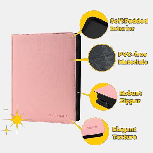 حامل بطاقة Clovercat 9 Pocket Topload ، المجلدات التجارية لمجموعة ألعاب الورق ، كتاب الحالات يناسب 252 بطاقة مع 20 حالة تخزين قابلة للإزالة ، لبطاقات الألعاب ، Yugioh ، MTG و TCG （Black） in Kuwait