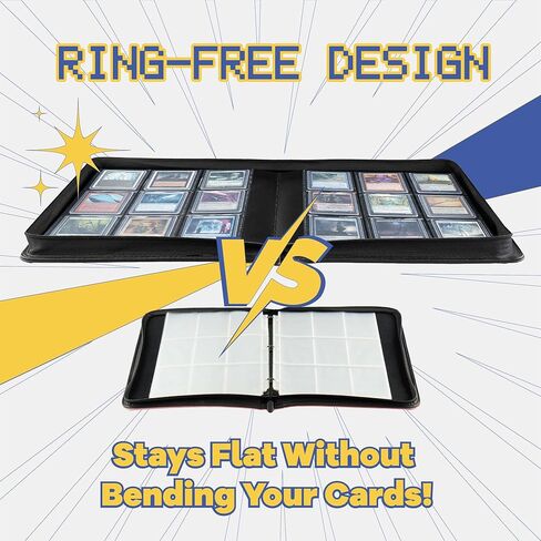 حامل بطاقة Clovercat 9 Pocket Topload ، المجلدات التجارية لمجموعة ألعاب الورق ، كتاب الحالات يناسب 252 بطاقة مع 20 حالة تخزين قابلة للإزالة ، لبطاقات الألعاب ، Yugioh ، MTG و TCG （Black） in Kuwait